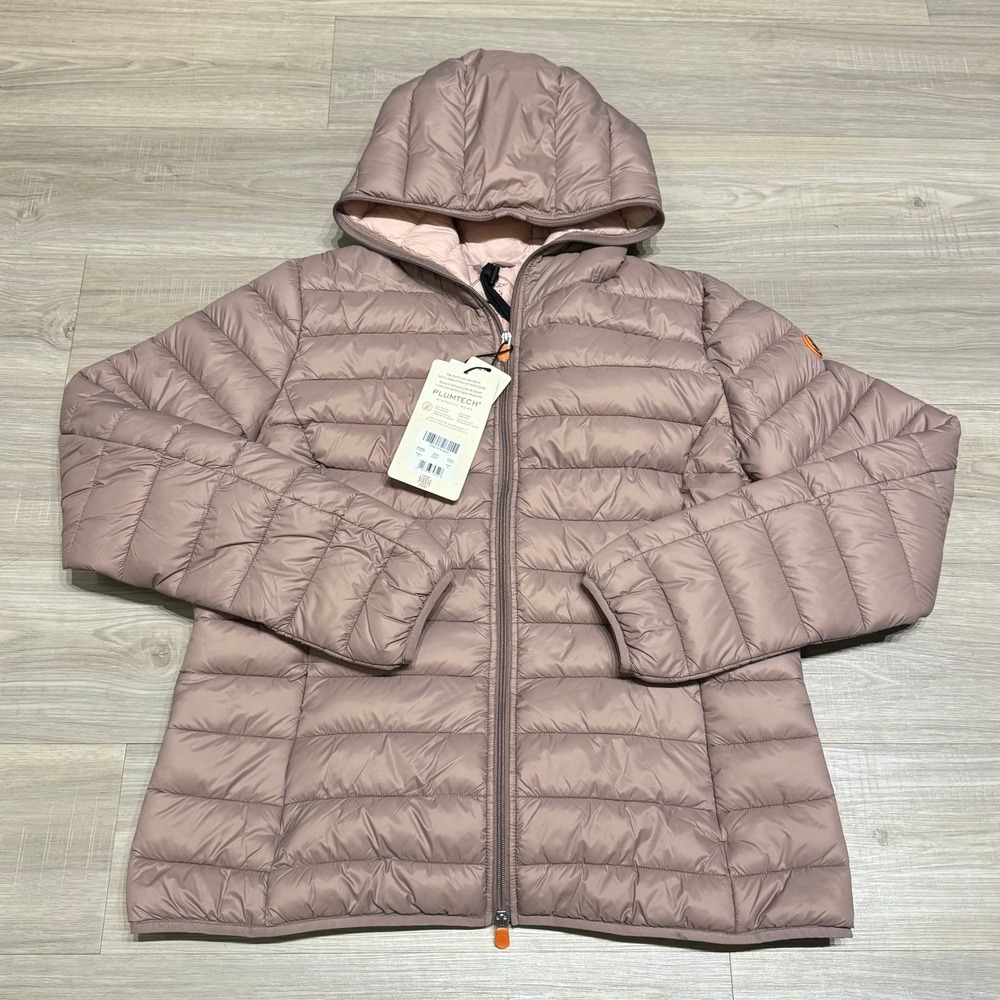 Save The Duck Daisy GIGA Puffer Jacket Womens 1X Withered Rose Hooded Packable